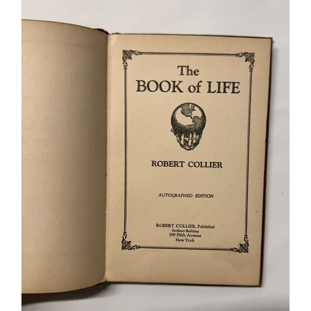 The Book of Life by Robert Collier Autographed Edition c.1920s Vintage Hardcover